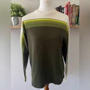 Vtg Y2K Multicolor Striped Retro Streetwear Crew Sweater Grandpa Core Gorpcore